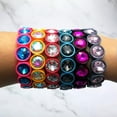 thumbnail image 5 of Rainbow Tile Bead Bracelet Stretchy Gold Miyuki Bracelet Bangles, 5 of 9
