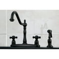 thumbnail image 2 of Kingston KB1755PKXBS Duchess Two-Handle 4-Hole 8" Centerset Kitchen Faucet with Brass Sprayer in Oil Rubbed Bronze, 2 of 7