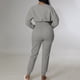 thumbnail image 5 of Gibobby Conjunto de entrenamiento para mujer Conjunto de dos piezas de pantalones cortos ajustados de manga larga ajustados de Color sólido a la moda de Europ(Gris,XL), 5 of 5
