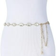 thumbnail image 5 of Topboutique Women's Waist Belt Girls Metal Waist Chain Belt White Diamond Belt Metal Link Belt Women's Dress Belt Party Clothing Decoration for Women, 5 of 7