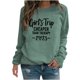 thumbnail image 2 of ICHUANYI Clearance Women's Fashion Printed Loose T-shirt Long Sleeves Blouse Round Neck Casual Tops(Mint Green, S) ICHUANYI WER2023081203965, 2 of 4