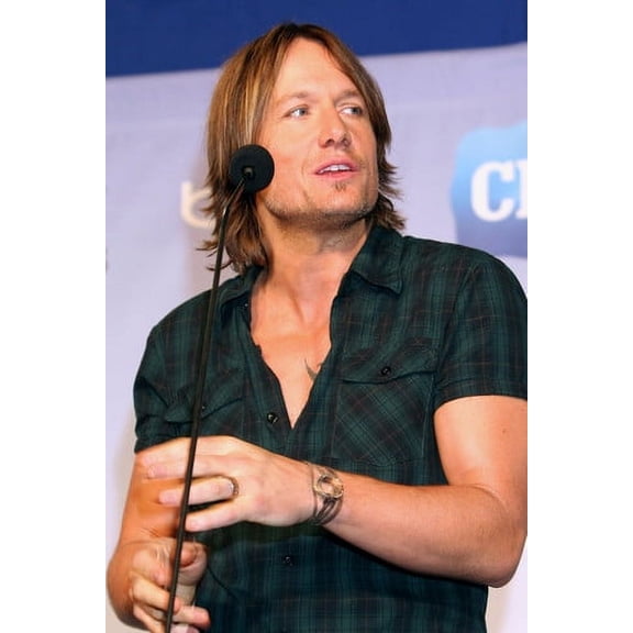 Keith Urban In Black T-Shirt By Microphone 24x36 Poster