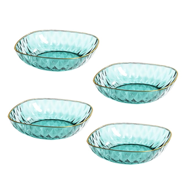 4 platos de fruta, recipiente para comida, vajilla decorativa, plato de postre transparente, bandeja para servir , verduras, postres, cumpleaños Verde