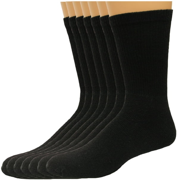 Lee Lee Men's Full Cushioned Crew Socks 11 Pair, Black, Men's 612