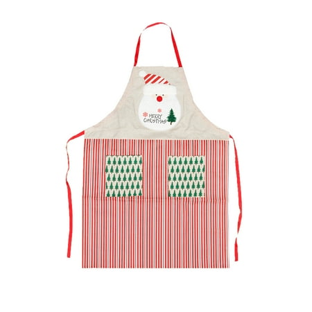 

mnjin christmas decorations santa bib smock waiter adult cartoon christmas apron a