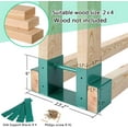 thumbnail image 2 of Outdoor Firewood Log Storage Rack 2x4 Bracket Kit, Fireplace Wood Storage Holder, Adjustable to Any Length - Green, Two Bases, 2 of 7