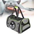 thumbnail image 4 of Bolsa de transporte plegable portátil para perros y gatos, bolsa de viaje transpirable, cápsula espacial transparente, astronauta, mochila para mascotas para exteriores, pequeña, verde claro, L, 4 of 5