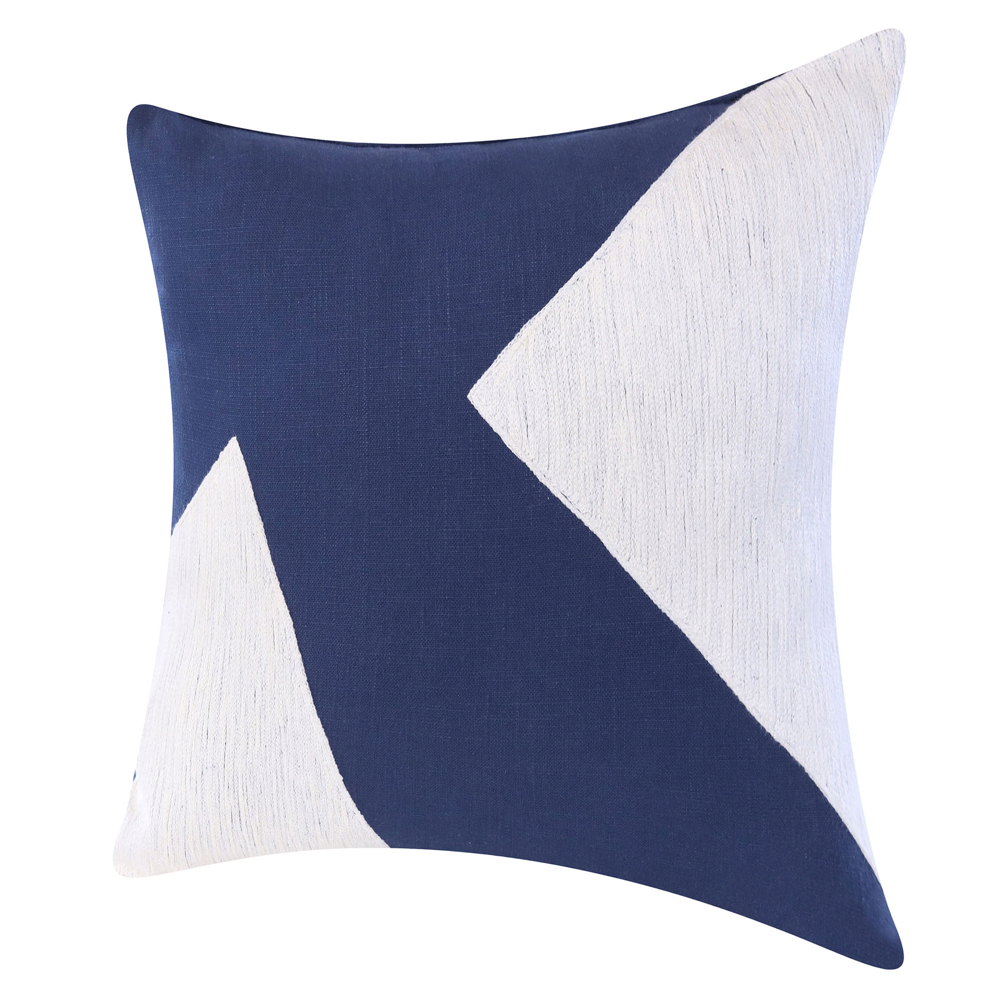 Harlow Hill Stacy Garcia Navy/Ivory Abstract 20" x 20" Cotton Adult Decorative Feather Filled Pillow