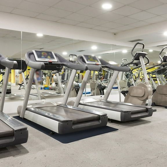 BESTYASH 2-Pack Black Rubber Treadmill Mats for Home Gym with Shock Absorption and Non-