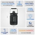 thumbnail image 3 of The Coldest Water Half Gallon Water Bottle Vacuum Insulated Stainless Steel 1/2 Gallon 64 oz Jug with Flip Top Lid 2.0 (Tactical Black), 3 of 6