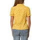 thumbnail image 3 of INSPIRAR CHIC Blusa de Algodón Floral con Mangas Abullonadas y Cuello Peter Pan para Mujeres, Ropa Casual de Verano XL Amarillo Púrpura, 3 of 6