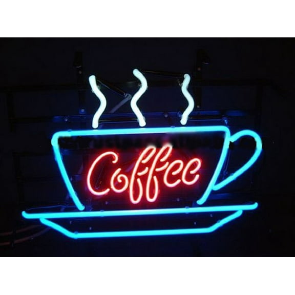 Queen Sense 17"x14" Coffee Cup Neon Sign Man Cave Handmade Neon Light 117CFCRV2