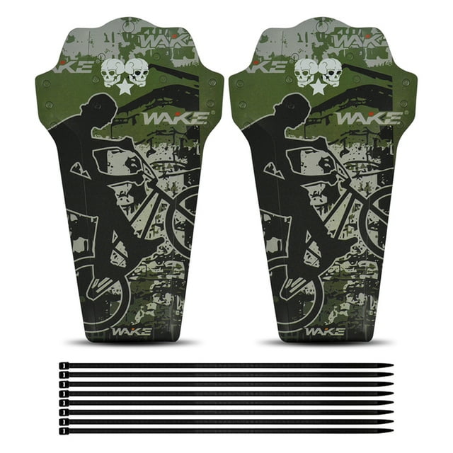 WAKE High-Intensity PP Streamline Bicycle Mudguards, 2-Pack with Adjustable Cable Ties, Easy Installation, Durable & Stylish F09 Model, 272x156mm, 38g