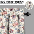 thumbnail image 5 of Floral Rustic Curtains 24 Inch - 3 Panel Boho Farmhouse Set with Vintage Botanical Design, Rod Pocket Window Treatment, 5 of 6