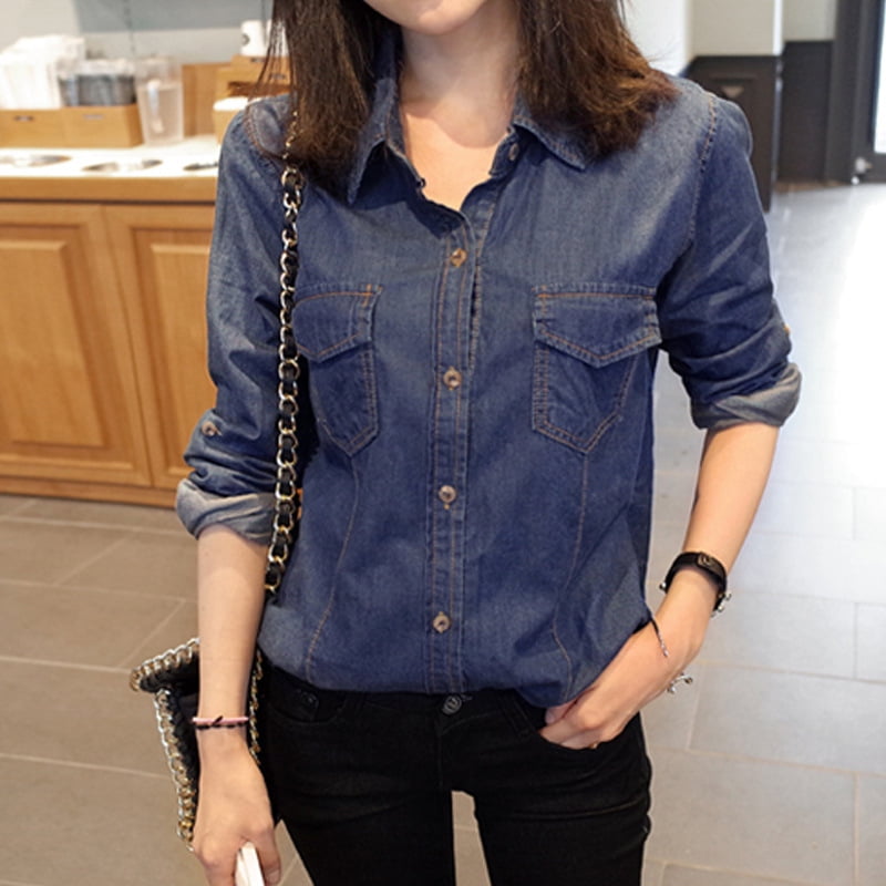 Shirt Cotton Thin Type Solid Color 