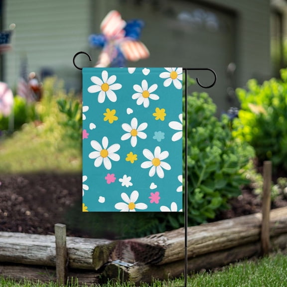 Yayeee Garden Flag 12" x 18" Double Sided Outdoor Yard Lawn Holiday Decorations, Small Daisy