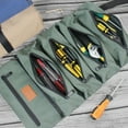thumbnail image 4 of Labymos Canvas Roll-up Tool Bag, Multi-Purpose Tool Roll Pouch Tool Organizer with 5 Zipper Pockets, 4 of 8