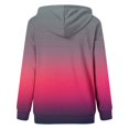 thumbnail image 5 of Jinhomg Womens Trendy Hooded Sweatshirt Long Sleeve Gradient Color Tops Fall Casual Cozy Quarter Button Up Sweatshirts with Kangaroo Pocket Todays Deals Watermelon Red S, 5 of 6
