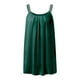 thumbnail image 3 of Camiseta sin mangas con tirantes de encaje y pliegues de gasa lisa para mujer, tallas grandes - Sin mangas, cuello redondo, poliéster/gasa, ropa de playa para el verano, 1 pieza, 3 of 5