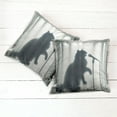 thumbnail image 2 of Ambesonne Cat Throw Pillow Cover Pack of 2, Bath Shadow of a Singing Kitty, 2 Pcs-16"x16", Dark Blue Grey Off White, 2 of 5