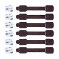 thumbnail image 1 of Childproof Safety Lock - Baby Proof Cabinet Lock with 6 Extra 3M Adhesives - Brown, 1 of 4