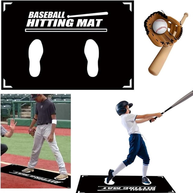 LJNYFDC Right-handed Baseball Mat Baseball Hitting Mat Non Slip Design Wear Resistant Toes Facing Place Aid Suitable for Right and Left Handed Players Softball Hitting and Batting Training Tool