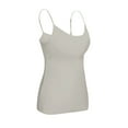 thumbnail image 4 of Women's Built-in Bra Camisole Tank Top Adjustable Spaghetti Strap Shelf Bra for Women Casual Tops 2026 Light Gray S, 4 of 6