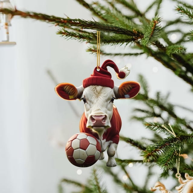 XWSHYW Adornos Colgantes Colgante Navideño de Acrílico con Forma de Cerdo y Coche Plano para Árbol de Navidad.
