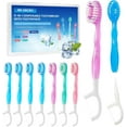 thumbnail image 1 of 10Pack Disposable Toothbrushes with Toothpaste 5-in-1 Mini Travel Toothbrush with Tongue Scraper + Floss + Pick Individually Wrapped Prepasted Portable On The Go Toothbrush for Work Travel, 4 Flavors, 1 of 8