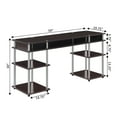 thumbnail image 4 of Convenience Concepts Designs2Go No Tools 60" Deluxe Student Desk with Shelves, Espresso, All Ages, 4 of 6