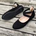 thumbnail image 4 of Xfvqtps Ladys Single Shoes Suede Surface Elastic Ankle Strap Soft Sole Pointy Toe Flats Bottom Ballet Rear Ankle Zipper Shoes New Large Size Shallow Mouth Elastic Flat Shoes Black, 4 of 7