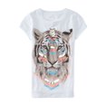 thumbnail image 1 of Aeropostale Girls Painted Tiger Graphic T-Shirt, Blanco, L (12), 1 of 1