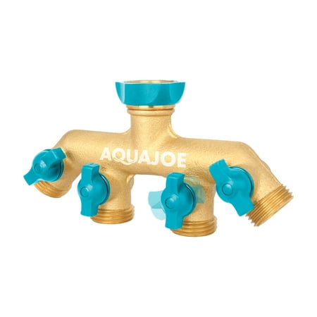 UPC: 0842470119390 | Aqua Joe Solid Brass 4-Connection Garden Hose Splitter