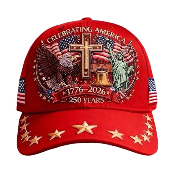 250 Anniversary USA Hat,Eagle Liberty Cross Printed Pattern,Adjustable Baseball Cap for Men Women