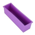 thumbnail image 4 of Molde rectangular de silicona flexible y reutilizable con tapa - Herramientas para hacer jabones DIY Púrpura, 4 of 6