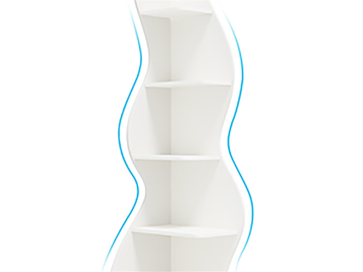 Demi Bonn 5-Tier Corner Bookcase, Wood Bookshelf Storage Organizer, 70" Tall Display Standing Shelf Unit for Bedroom, Living Room, White