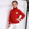 thumbnail image 2 of Posijego Boys Girls Turtleneck Sweater Valentine's Day Heart Graphic Long Sleeve Knit Sweaters Pullover Spring Tops, 2 of 7