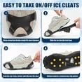thumbnail image 4 of Crampons de Glace pour Bottes, Crampons de Glace en Caoutchouc avec 10 Crampons Rigides, Crampons Portatifs Antidérapants, Poignées de Randonnée pour l'Escalade, la Randonnée, le Jogging en Hiver en Plein Air, L, 4 of 4