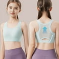 thumbnail image 5 of 3 Pack Teen Girls Sports Bra Seamless Wireless Training Bras with Removable Padding Bralette Cropped Tops Teen Girl Bras Blue 9-11Y, 5 of 5