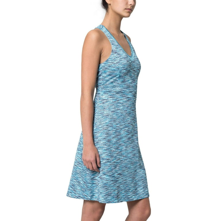 Mondetta Performance Gear MPG Women Sleeveless Travel V Neck Dress L Teal Combo Walmart