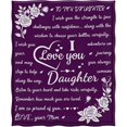 thumbnail image 2 of LHSHID Gifts for Daughter Blanket I Love You Daughter Gifts from Father or Mom for Daughter Unique Birthday Thanksgiving Gifts for Daughter Double Sided Printed Blanket Purple 30"x40", 2 of 4