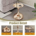 thumbnail image 3 of Small Round Metal End Table, 14.96" Vintage Pedestal Accent Table for Small Spaces, Living Room, Bedroom, 3 of 8
