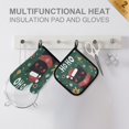thumbnail image 4 of Yayeee Oven Mitts and Pot Holder Set of 2 Heat Resistant Kitchen Gloves Baking Hot Pad, Christmas Cat, 4 of 5