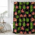 thumbnail image 4 of Palm Tree Bathroom Shower Curtains with 12 Hooks Polyester Waterproof Shower Curtain for Stalls and Bathtubs Tropical Beach Coconut Tree Boho Green Pink Decorative Bathroom Curtain 72x84 Inches, 4 of 9