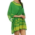 thumbnail image 3 of Sakkas Ketana Women's Embroidered Batik Gauzy Cotton Tunic Blouse - IndiaGreen - One Size, 3 of 4