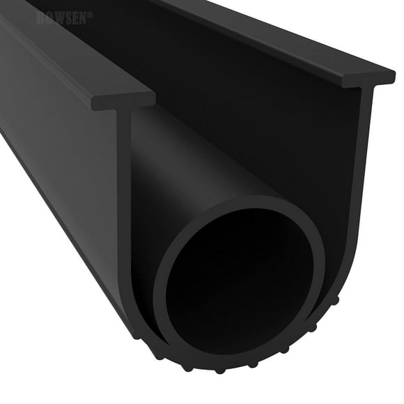 BOWSEN Garage Door Bottom Seals Weatherproof Weatherstrip Threshold Buffering Sealing High Performance EPDM Rubber Weather Resistance Gasket Black 5/16 Inch T-End,16ft Long