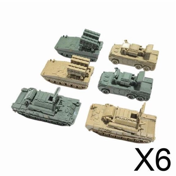 Paquete de 2 a 6 unidades, set de maquetas de tanques a escala 1:144, fácil montaje, diorama de tanque a escala. 6 piezas