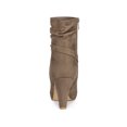 thumbnail image 2 of BLISSFUL STEP Women's Ankle Boots Faux Suede Chunky Heel Side Zipper Slouch Shaft Boots Taupe 9, 2 of 7