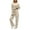 Beige, variant on Valora Women Fashion Outfit Women's Trousers Suit for Daily Wear Comfortable Tracksuit Set featuring Round Neck Top and Relaxed Fit Pants Ideal for Travel and Casual Autumn/