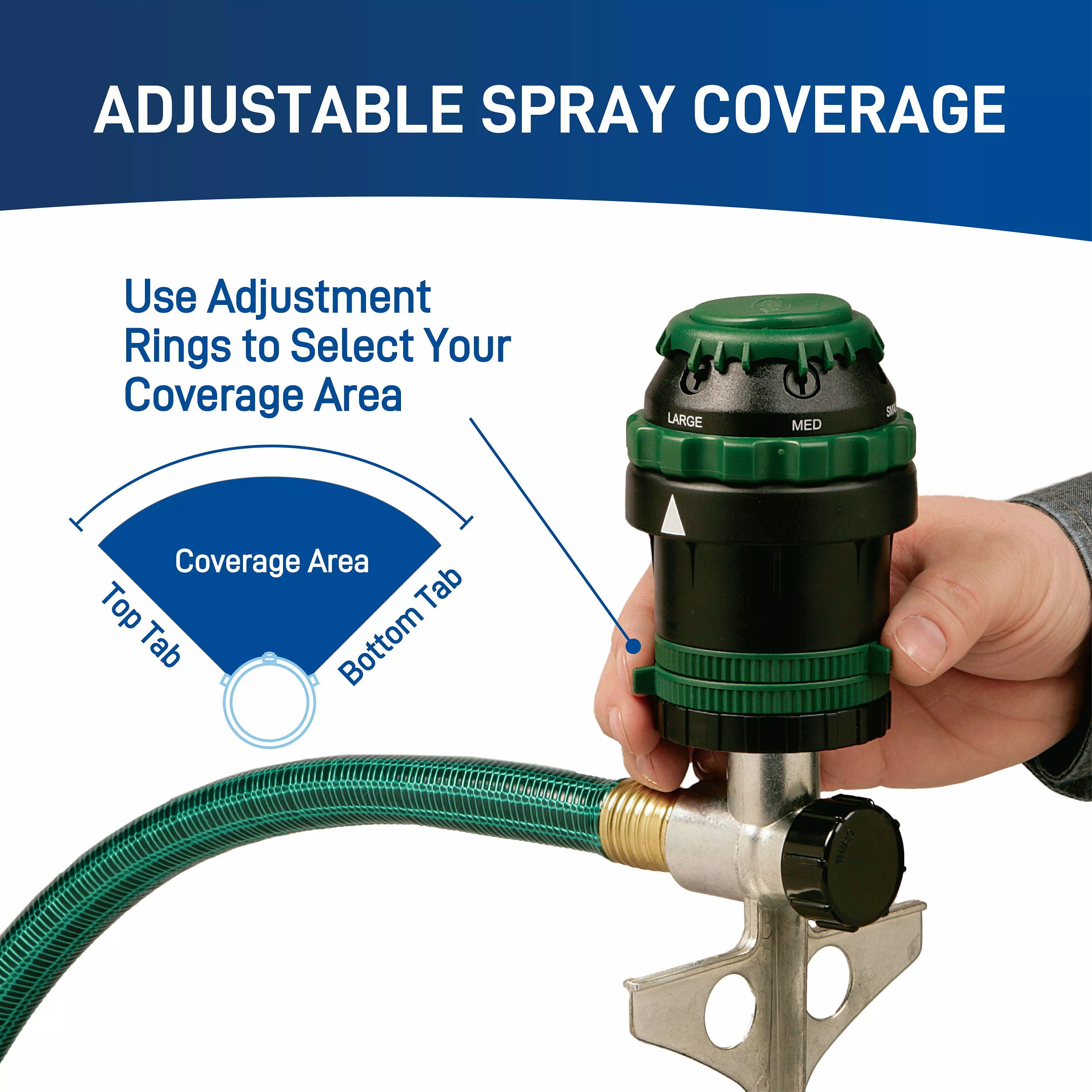 Orbit H2O-6 Gear-Drive Outdoor Hose Watering Lawn Sprinkler on Metal T Spike